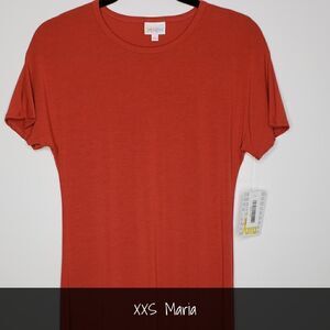 LuLaRoe Maria Maxi Dress XXS Solid Red NEW